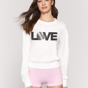 NWT $75 Spiritual Gangster Love Savasana Pullover Sweatshirt White Womens Large